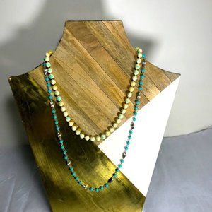 Antique Cream & Turquoise Color Necklace